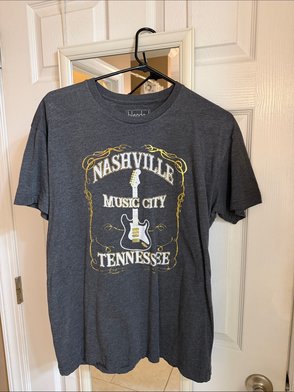 Nashville Music City Tennessee Graphic Tee - Charcoal. Souvenir  tee.